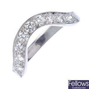 An 18ct gold diamond dress ring, by Cropp & Farr.