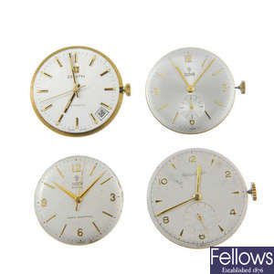 A selection of watch movements, including examples by Cartier, Jaeger-LeCoultre etc.