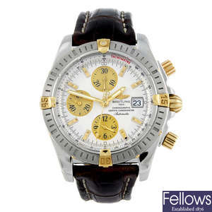 BREITLING - a gentleman's stainless steel Windrider Chronomat Evolution chronograph wrist watch.