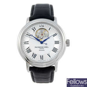 RAYMOND WEIL - a gentleman's stainless steel Maestro wrist watch.
