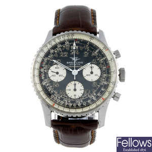 BREITLING - a gentleman's stainless steel Navitimer Cosmonaute chronograph wrist watch.