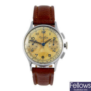 BREITLING - a gentleman's stainless steel Premier chronograph wrist watch.