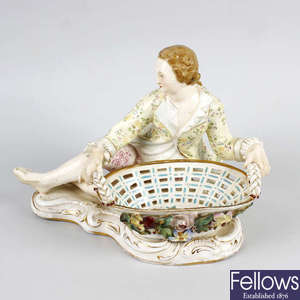 A Bevington porcelain sweetmeat basket. 