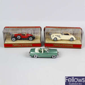 A box containing 46 Matchbox Models of Yesteryear diecast model cars and other vehicles