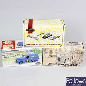 A box containing 40 Matchbox Models of Yesteryear diecast model cars and other vehicles