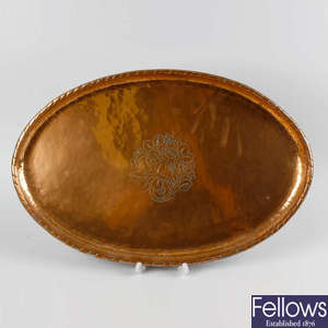 An Arts and Crafts Hugh Wallis, oval copper dish