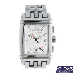 JAEGER-LECOULTRE - a gentleman's stainless steel Reverso Gran Sport bracelet watch.