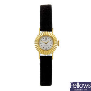 ROLEX - a lady's 18ct yellow gold Precision wrist watch.