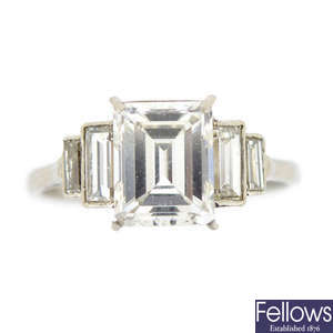 A diamond five-stone ring. 