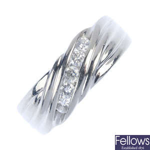 A platinum diamond dress ring. 