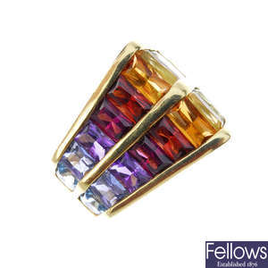 An 18ct gold multi-gem dress ring.