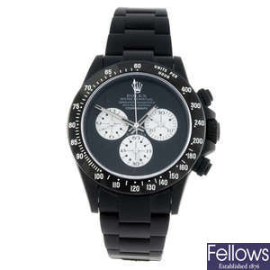 ROLEX - a customised gentleman's stainless steel Oyster Perpetual Cosmograph Daytona bracelet watch.