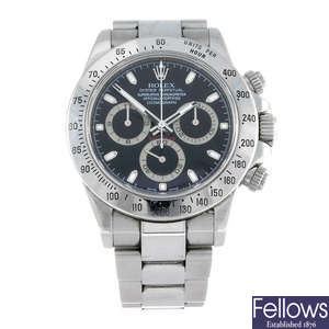 CURRENT MODEL: ROLEX - a gentleman's stainless steel Oyster Perpetual Cosmograph Daytona.