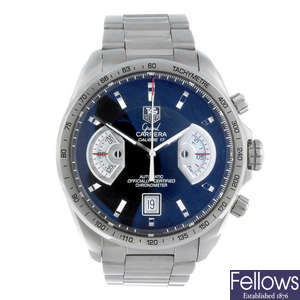 TAG HEUER - a gentleman's stainless steel Grand Carrera chronograph bracelet watch.