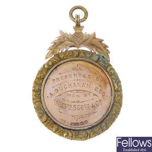A late Victorian 9ct gold commemorative medallion.