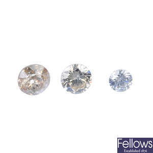 A selection of brilliant-cut diamonds, total weight 1ct.