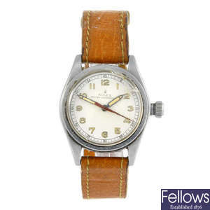 ROLEX - a mid-size stainless steel Oyster wrist watch.