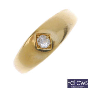 An early 20th century diamond band ring.