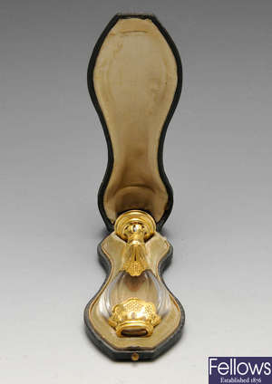 A nineteenth century cased French scent bottle.