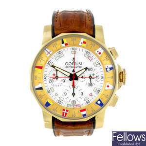 CORUM - a gentleman's 18K gold Admirals Cup wrist watch.
