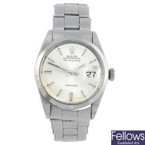 ROLEX - a gentleman's stainless steel Oyster Perpetual Air-King Date bracelet watch.