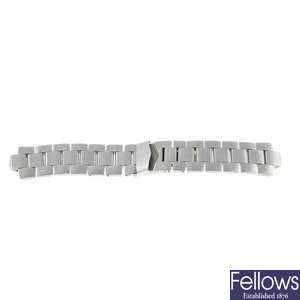 TAG HEUER - a stainless steel Kirium bracelet with folding clasp.