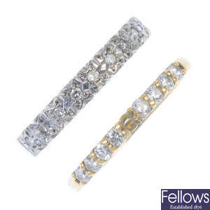 A selection of four diamond rings.