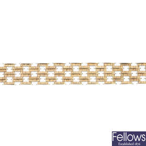 A 1970s 9ct gold brick-link bracelet.