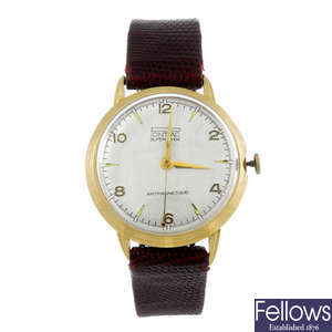 PONTIAC - a gentleman's yellow metal wrist watch.