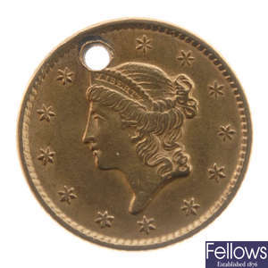 USA, gold Dollar 1852.