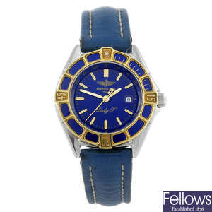 BREITLING - a lady's bi-colour J Class wrist watch.