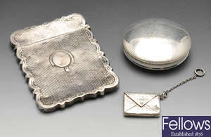 A selection of assorted silver items.