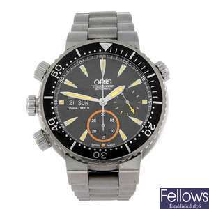 ORIS - a limited edition gentleman's titanium Carlos Coste chronograph bracelet watch.