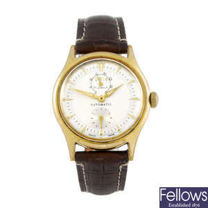 ORIS - a gentleman's gold plated wrist watch.