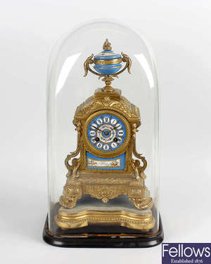 A 19th century gilt spelter cased clock
