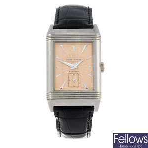 JAEGER-LECOULTRE - a lady's 18ct white gold Reverso wrist watch.