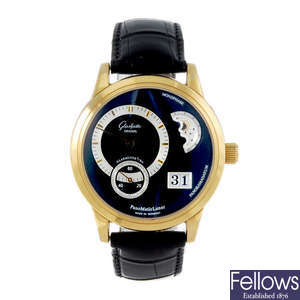 (401176) GLASHUTTE ORIGINAL - a gentleman's 18ct yellow gold Panomaticlunar wrist watch.