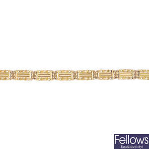 An early 20th century 15ct gold gate bracelet