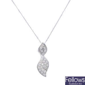 A diamond pendant, with chain
