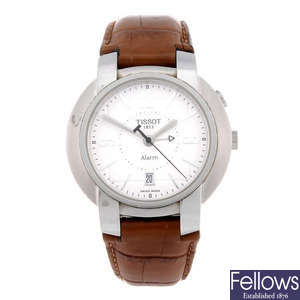 TISSOT - a gentleman's stainless steel Alarm wrist watch with a Tissot PR50 bracelet watch.