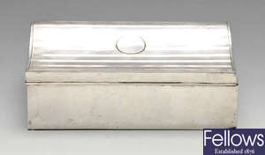 A 1920's silver mounted table cigarette box. 