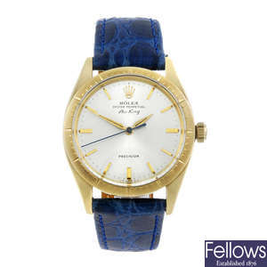 ROLEX - a gentleman's yellow metal Oyster Perpetual wrist watch.
