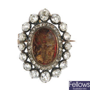 An early 19th century diamond brooch mount.