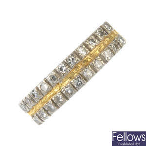 A 1970s 18ct gold diamond dress ring.