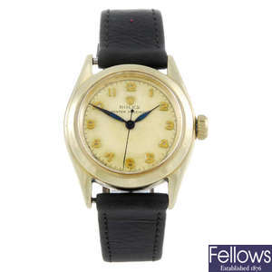 ROLEX - a gentleman's 9ct yellow gold Oyster Precision wrist watch.
