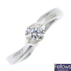 DIOR - a diamond single-stone ring. 