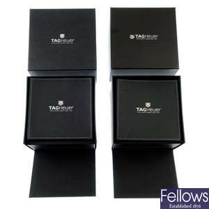 A selection of Tag Heuer watch boxes. Approximately 20.
