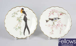 Eight Royal Worcester bone china "Birds of Dorothy Doughty" limited edition plates