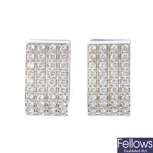A pair of 18ct gold cubic zirconia earrings.