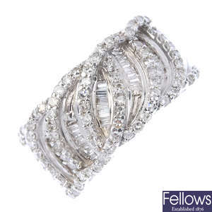 A 14ct gold diamond dress ring. 
